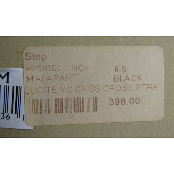 Michael Kors Heels Black Leather Straps Lucite Sandals w/box Retail $398 Sz 6.5 - Picture 12 of 12